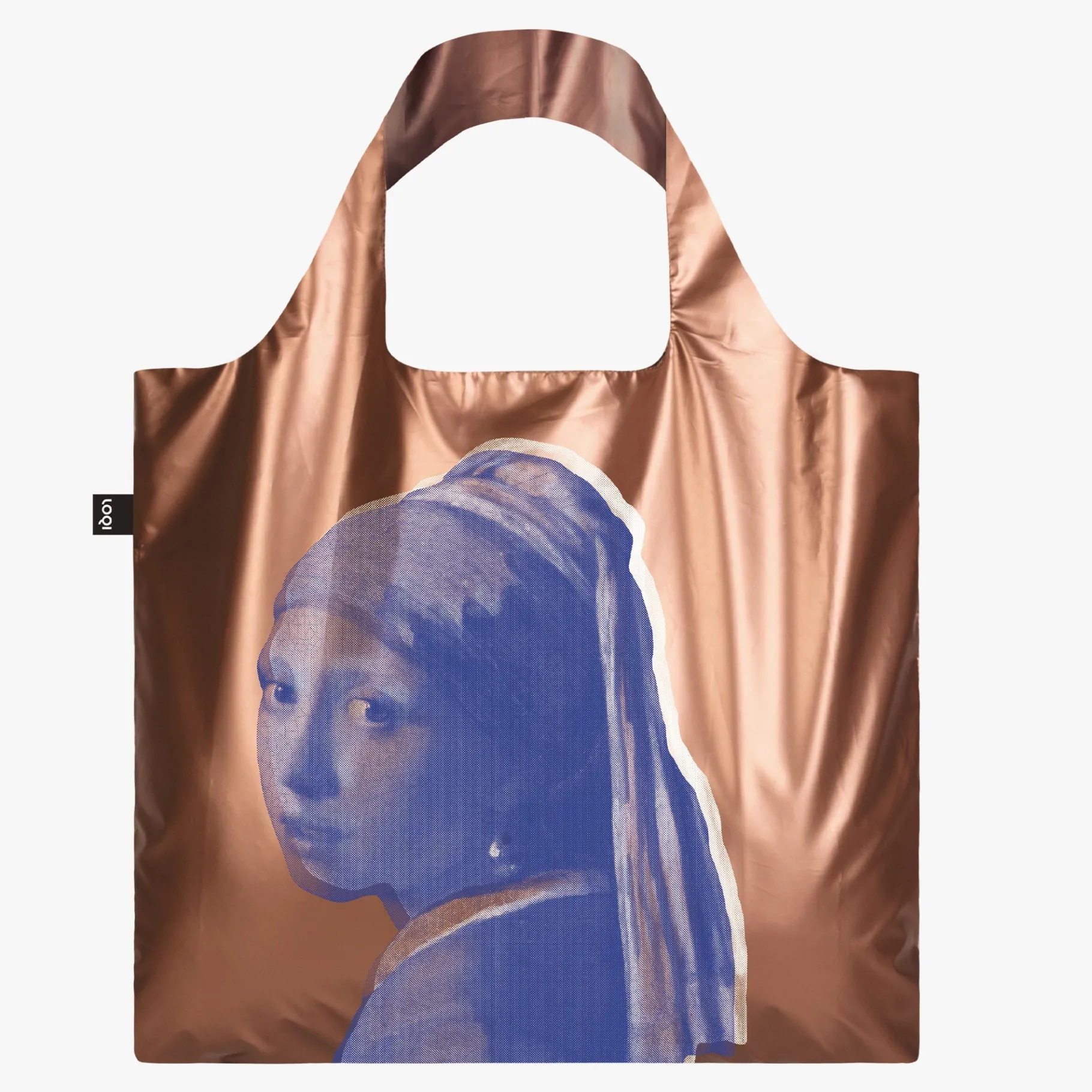 LOQI JOHANNES VERMEER Mädchen mit Perlenohrring Roségold Metallic Tasche Clearance