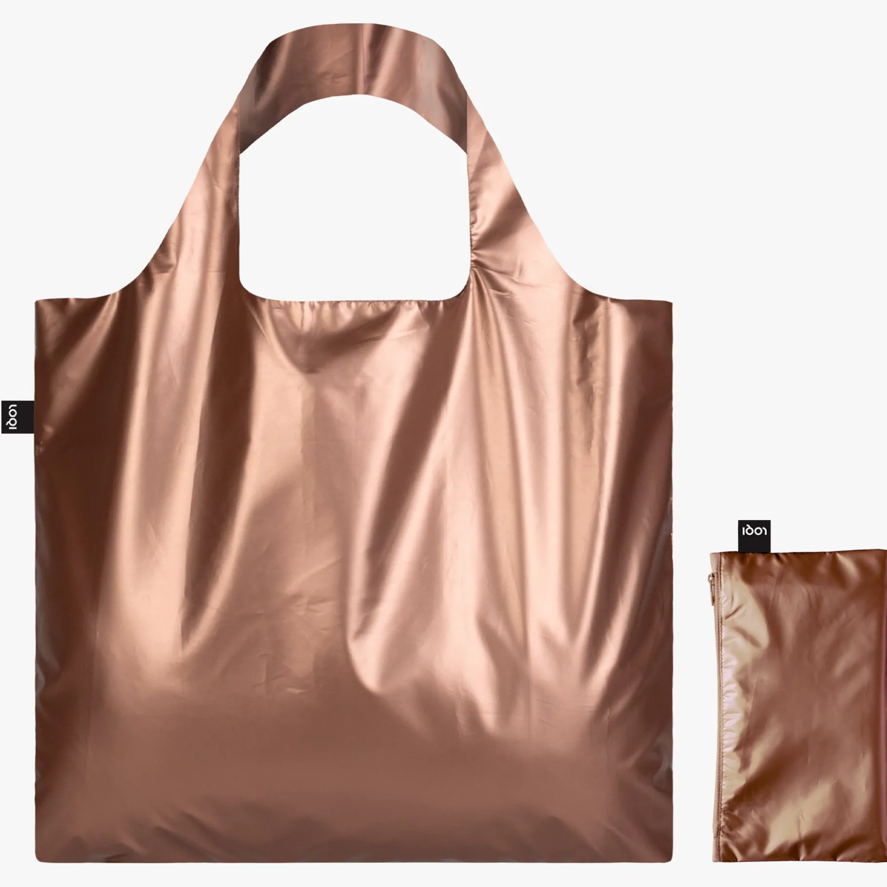 LOQI METALLIC Roségoldene Tasche mit Reißverschlussfach Outlet